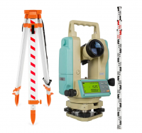 Комплект теодолит RGK T-02 (оптический отвес) штатив рейка - 3 в 1
